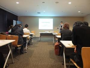 2011-2012年度理事長林敬三，說明台灣科學技術協會的活動業務