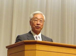 訪問団の一員、九州旅客鉄道石原進会長