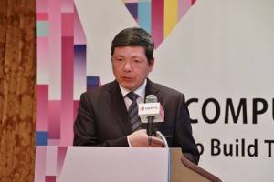 外貿協會副秘書長葉明水專程到日本舉辦記者會，說明力求轉型的台北國際電腦展展覽內容