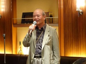 駐大阪辦事處前處長、現中華民國工商協進會國際事務委員會顧問吳嘉雄因事造訪大阪，應邀到場與會員敘舊。