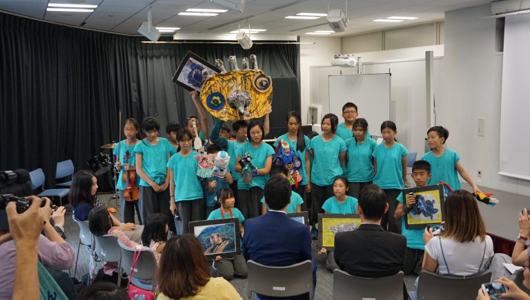 岳明國小偶戲東京演出　籲重視海洋垃圾